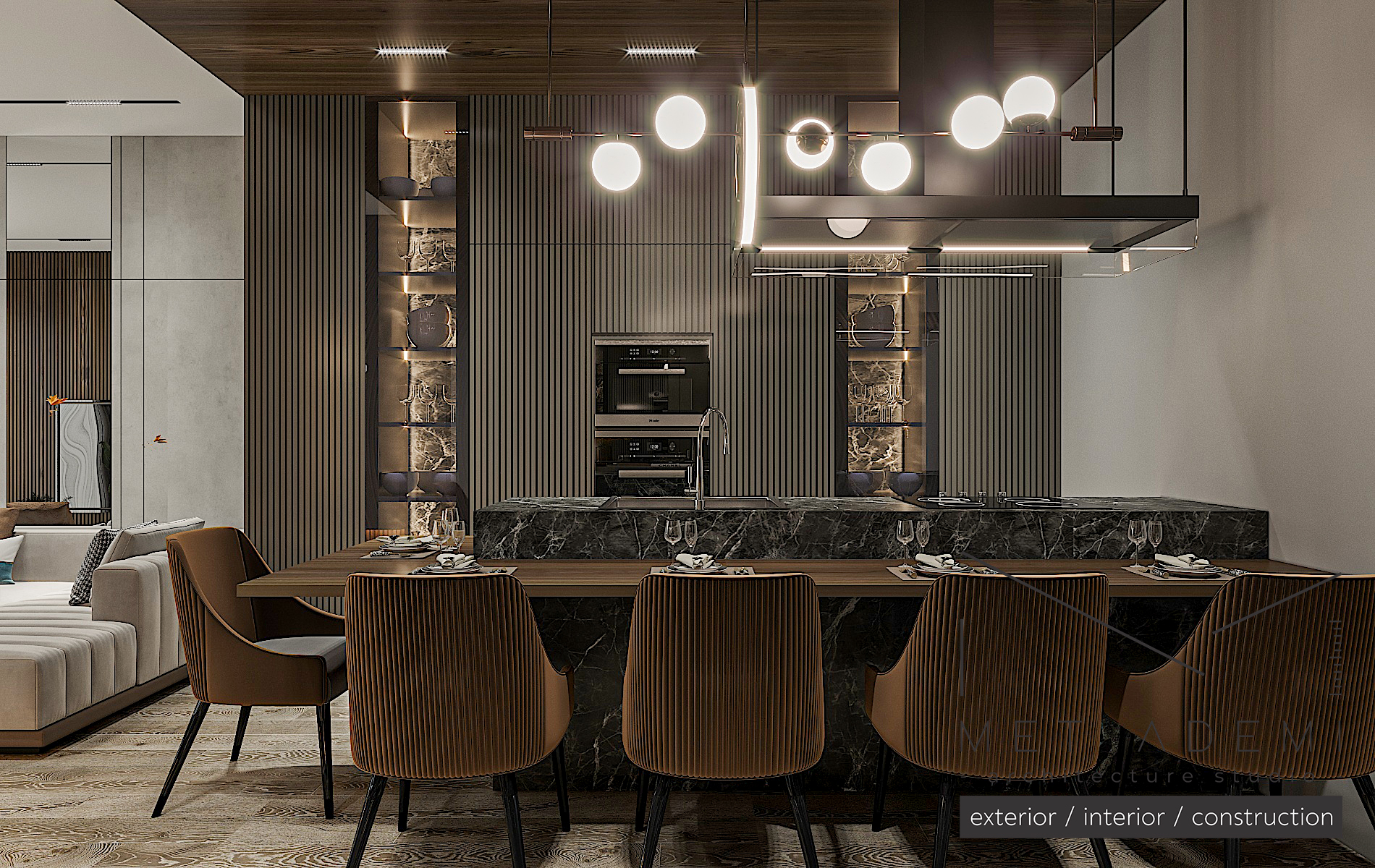 Living Room with Kitchen